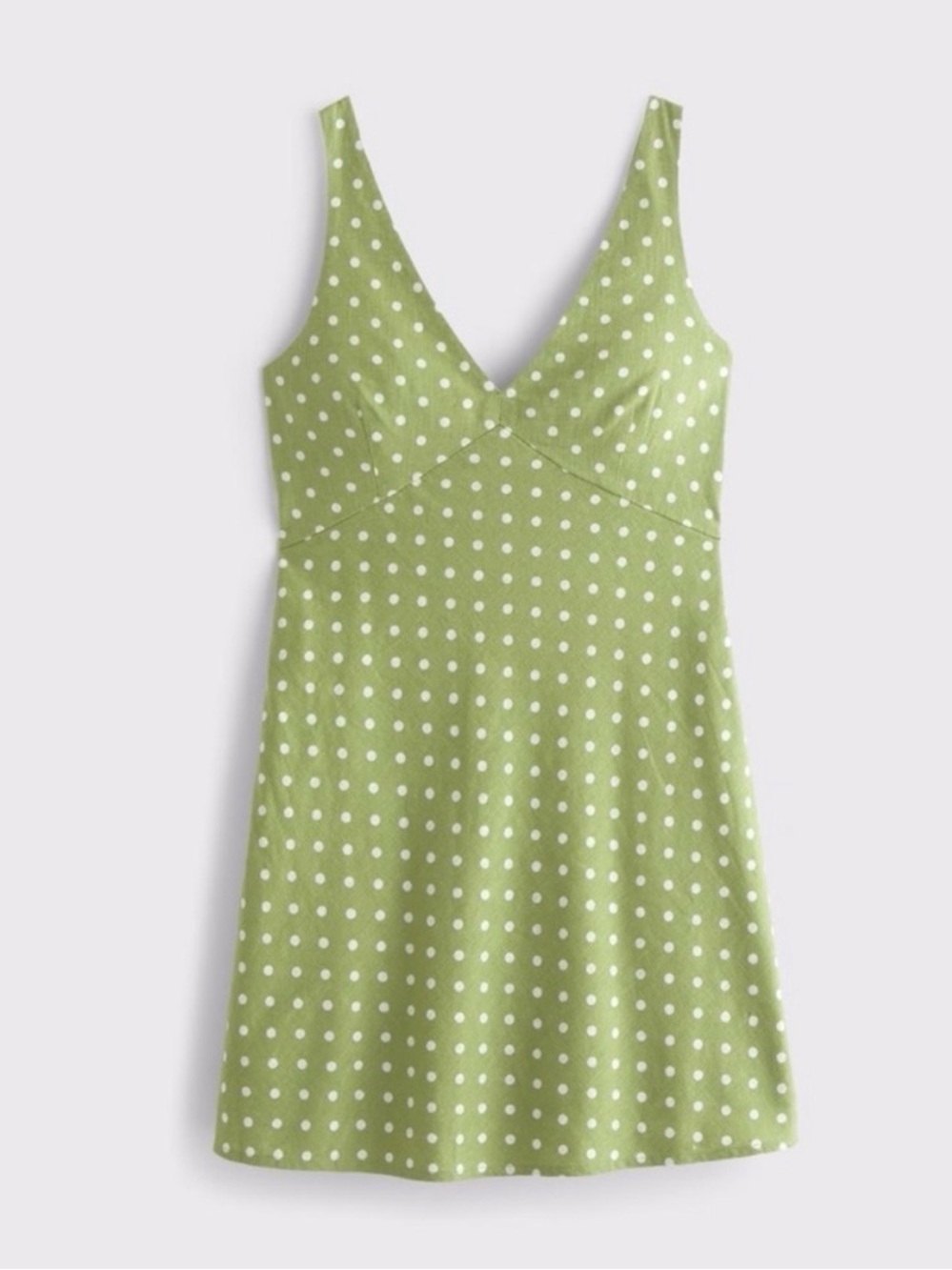 Abercrombie & Fitch Olive Green Polka Dot Mini Dress - Picture 6 of 6